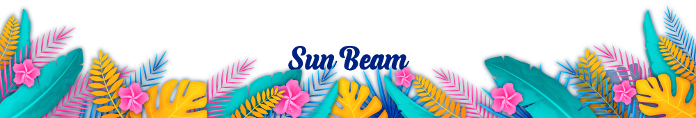 Imagen de pie de pagina SUNBEAM con tematica de playa