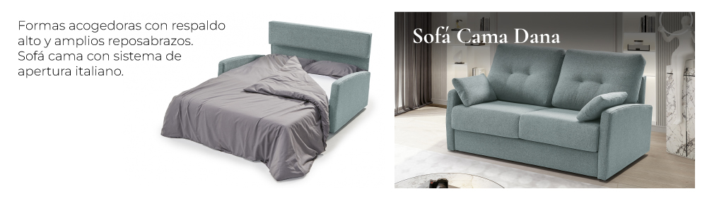 Sofá cama Dana de la marca Mopal Tapizados, distribuido por Muebles Gámez